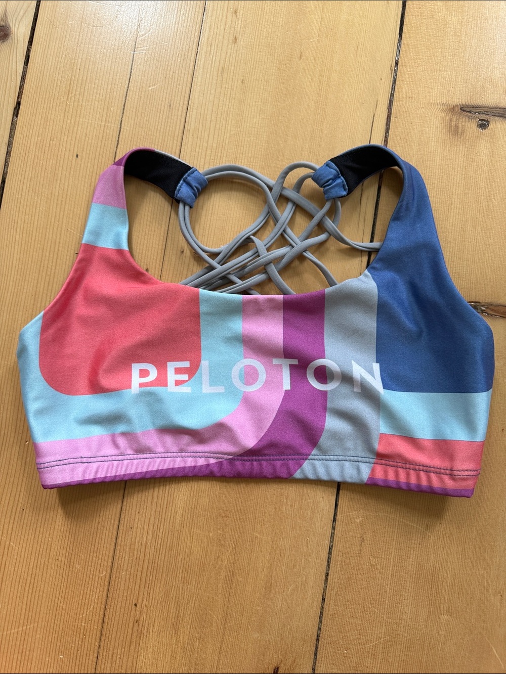 Peloton x Onzie multicolor strappy sports bra